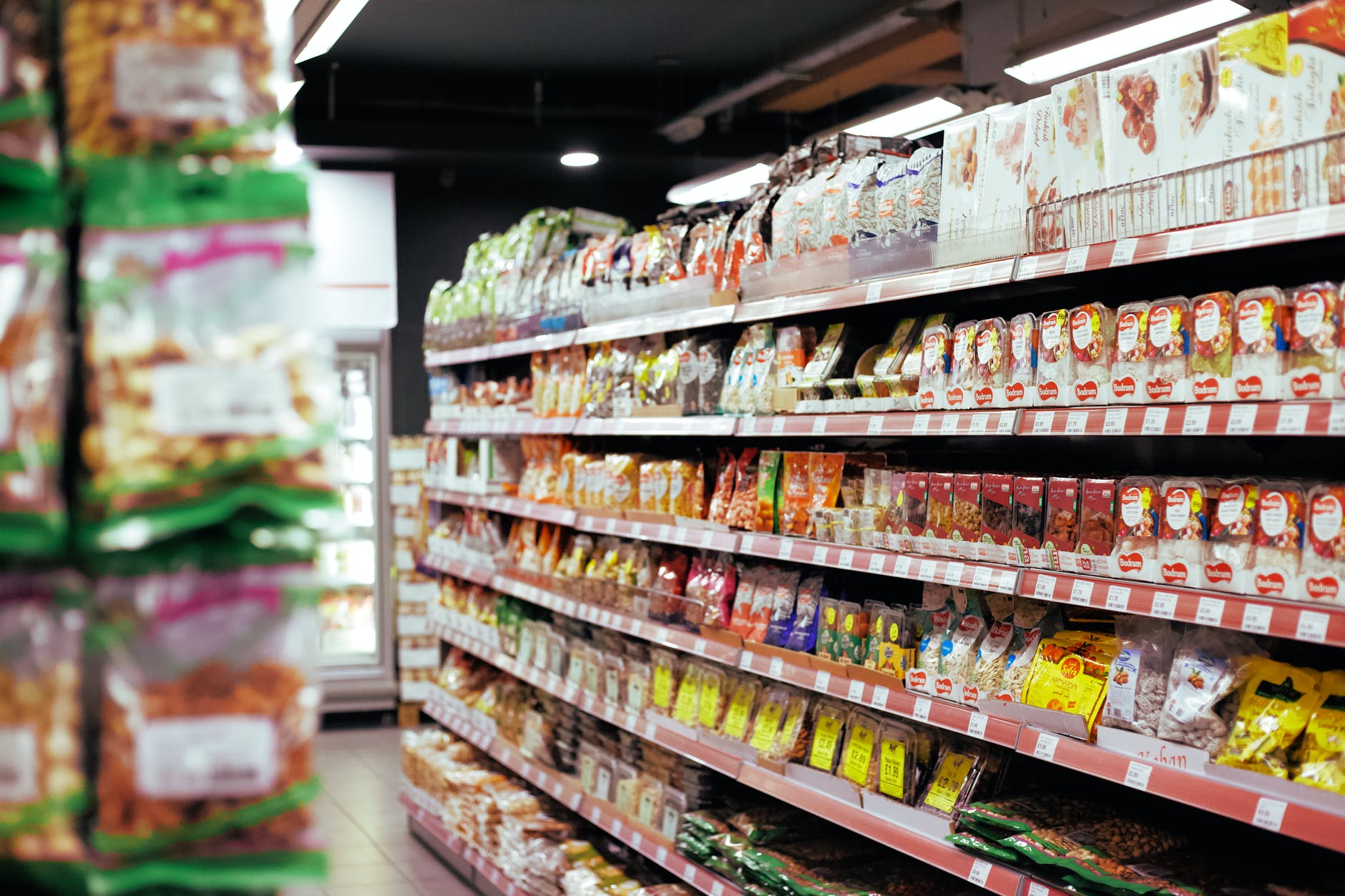 items organized on shelves